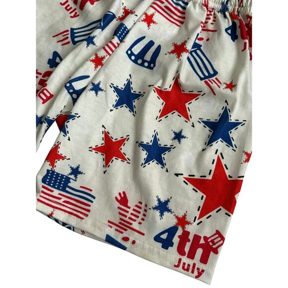 4th of July American Flag Re White Blue Embroidered T-shirt Pants Set 2T - Picture 2 of 5